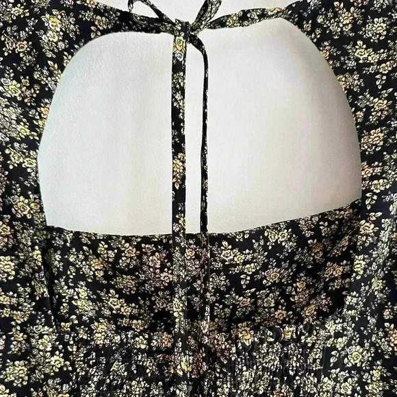 Levi's The Statement Top Slim Fit, Floral Print Puff Sleeve Top,Black/Yellow, M - Picture 14 of 16